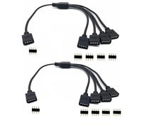 ARGB - Cavo splitter, 12 V, 4 pin, per ventola RGB indirizzabile, cavo splitter e raffreddamento CPU (nero) (1 presa su 4 spine)