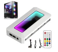 ARGB Controller Hub, 8 porte Motherboard Fan Controller, Prism Algorithm PC Splitter, PWM Smart Temperature Control Box for Desktop Computer Case Setup, 11,4 x 5,5 x 2 cm, Black