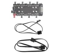 Argb PWM Hub a 8 vie 5 V 3 pin Argb e 12v 4 pin Pwm 2 in 1 hub per ventole del telaio per computer PC e sincronizzazione 'illuminazione RGB con alimentazione SATA