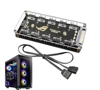 ARGB Splitter Hub - Scheda madre Aura 5 V controller a 3 pin | Dock di espansione a 11 porte per ventole case strisce LED | Illuminazione stabile per gestione dei cavi puliti per PC