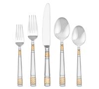 Argent Orfvres Orava Partial Gold20 Flatware Set Service for 4 24kt 1810 20Piece silver and gold