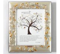 Argenti Annunziata 50° ANNIVERSARIO DI MATRIMONIO NOZZE D'ORO CORNICE PORTAFOTO IN ARGENTO cm25x21x2 CON L'ALBERO DELLA VITA PER FOTO cm18x13 -> TUA IN 24/48h