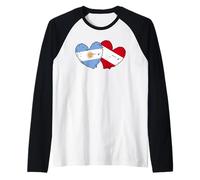 Argentina Austria Cuore Bandiera Argentina Austria Patrimonio Austriaco Maglia con Maniche Raglan