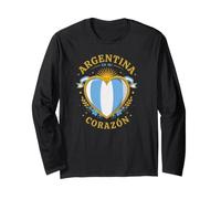 Argentina en Mi Corazón Cuore Patriottico con Sole e Bandiera Maglia a Manica