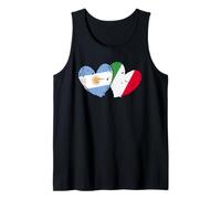 Argentina Italia Bandiera Cuori Argentino Patrimonio Italiano Canotta