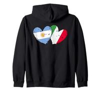 Argentina Italia Bandiera Cuori Argentino Patrimonio Italiano Felpa con Cappuccio