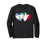 Argentina Italia Bandiera Cuori Argentino Patrimonio Italiano Maglia a Manica