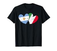 Argentina Italia Bandiera Cuori Argentino Patrimonio Italiano Maglietta