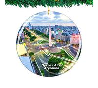 Argentina The Obelisk Buenos Aires Pendente Natalizi Ornamenti Ceramica Decorazioni Appendere Per Esterni Commerciale Domestico 7.3Cm