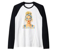 Argentinian Girl Argentina Flag Argentinian Girlfriend Wife Maglia con Maniche Raglan