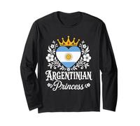Argentinian Princess Argentina Flag Proud Argentinian Girl Maglia a Manica