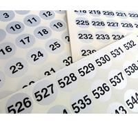 Argento 25mm Rotondo Consecutivo Sequenziale Numero Etichette Numeri Adesivi