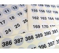 Argento 25mm Rotondo Consecutivo Sequenziale Numero Etichette Numeri Adesivi