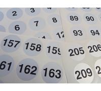 Argento 40mm Rotondo Consecutivo, Sequenziale Numero Etichette Numeri Adesivi