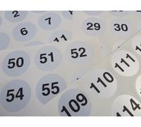 Argento 40mm Rotondo Consecutivo, Sequenziale Numero Etichette Numeri Adesivi