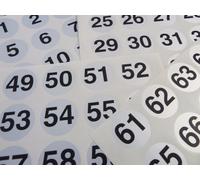 Argento 40mm Rotondo Consecutivo, Sequenziale Numero Etichette Numeri Adesivi