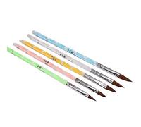 Argento 5pcs Argento Professionale Rotondo Sabbia Acrilico Nail Art Spazzola Dimensione 4 6 8 10 10 12 Set Pratico E Pratico
