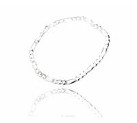 argento 925 collana o bracciale figaro 3+1 diamantata 4,5 mm uomo girocollo