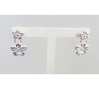 ARGENTO 925 ORECCHINI PENDENTI FIORE DONNA RAGAZZA 100% ITALIANI SILVER EARRINGS