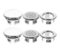 Argento Anello Troppopieno Lavabo 6 Pezzi in Plastica | Sostituzione Facile, Finitura Estetica, per Lavabi Ceramici e Vanità Bagno, Manutenzione Domestica