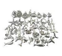 Argento Antico Stella Marina Conchiglia Ippocampo Casa Decorazioni Decorativi 40 Pezzi