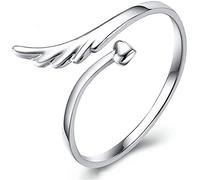 Argento apertamente Regolabile Angelo Custode Ala Cuore Anello Dito Gioielli squisiti per Donne e Ragazze Nice Processing