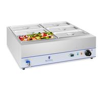 Argento Bagnomaria - 2000 W - 6 x Contenitori GN 1/3 - Con rubinetto di scarico | Royal Catering