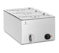 Argento Bagnomaria - 600 W - 3 GN 1/3 - Rubinetto di scarico | Royal Catering
