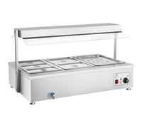 Argento Bagnomaria professionale - 6 GN - Con scomparto per carne e scarico | Royal Catering