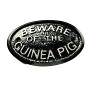 Argento Beware Of The Guinea Pig Gabbia Casa Porta Insegna Placca Parete Nuovo