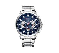 (Argento Blu) Orologi da uomo Curren, marca top, cronografo di lusso, orologio da uomo al quarzo, impermeabile,