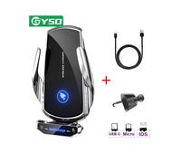 (Argento) Caricabatterie wireless per auto da 20 W per iPhone 12, 13, 14 Pro Max, Xiaomi Mi 13, 12,