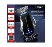 (Argento) Caricabatterie wireless per auto magnetico per iPhone Samsung Xiaomi Supporto per telefono