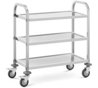 Argento Carrello di servizio - 3 ripiani - 69 x 34 x 3 cm - 81 kg - Royal Catering