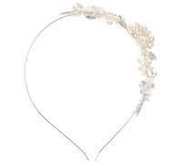 Argento Cerchietto da Sposa con Fiori in Lega e Perline | Accessori per Cerimonia e Fidanzamento, Facile da Fissare, per Onde Morbide e Raccolti, Orecchini