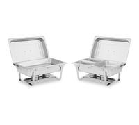 Argento Chafing Dish 2 pezzi - 2 x 8 L - Con contenitore GN - Royal Catering