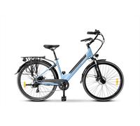 Bici Argento E-Bike Con Pedalata Assistita Omega Azzurra