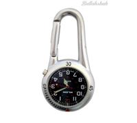 Argento Clipon Moschettone Orologio da Tasca Quadrante Nero per Dottori Chef