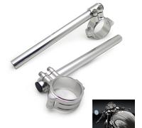 Argento CNC 55mm Clip Ons & Manico Barrette Per 2014-2019 BMW R Nove T W/Inverso