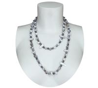 Argento Collana Lunga Madreperla,perle,pietre Dure,cristalli da donna M/39