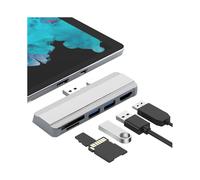 (Argento) compatibile Microsoft Surface Pro 6 Pro 5 Pro 4 Dock Hub Docking station USB 5 in 1 con compatibilità