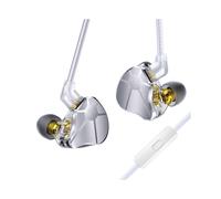 (Argento con microfono) CCZ BC04 Cuffie musicali dinamiche elevate DD+BA ibride da 10 mm, auricolari