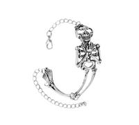 Argento Coppia Anelli Bracciale | Gioielli Bracciale Regolabile | Braccialetto di fascino gotico | Bracciale da donna accessori di Halloween Frasi Coppia Bracciale 4 Classico Bracciale, Taglia unica