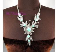 Argento Decorativo Maglia di Pizzo Fiore di Loto Scorrere Collare Collana con /