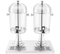 Argento Dispenser per bevande 2 x 7 Litri - Vaschette raccogligocce - Cilindri ghiaccio in acciaio inox - Piedini antiscivolo | Royal Catering