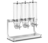 Argento Dispenser per cereali- 3 x 3,5 l - 3 contenitori | Royal Catering