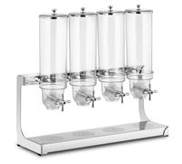 Argento Dispenser per cereali- 4 x 3,5 l - 4 contenitori | Royal Catering