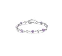 Argento DonnaBracciale DonnaArgentoBraccialetti di cristallo Bracciale Donna Argento a Cuore Regolabile Regali di compleanno e Natale per lei Viene fornito con una scatola regalo (Viola)