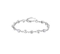 Argento DonnaBracciale DonnaArgentoBraccialetti di cristallo Bracciale Donna Argento a Cuore Regolabile Regali di compleanno e Natale per lei Viene fornito con una scatola regalo (argento)