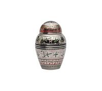 Argento e Bianco Floreale Memorial Mini Urna Cremazione Piccolo Funerale Ricordo